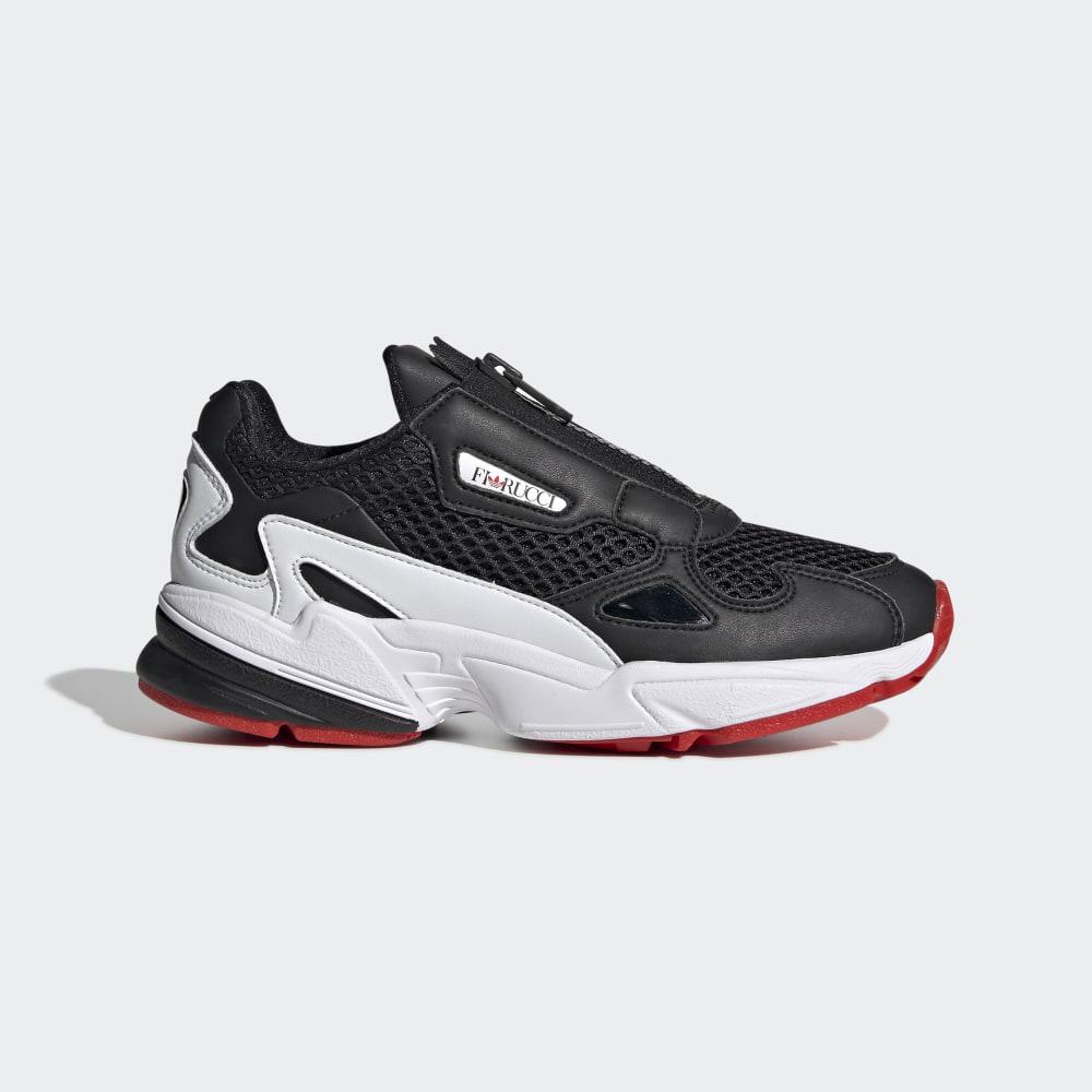 Adidas Women's Falcon Zip Originals Shoes Black/White/Red Ireland EF3644